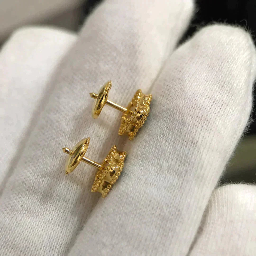 [Baslove]クローバーミニ9.5MMマラカイトピアス