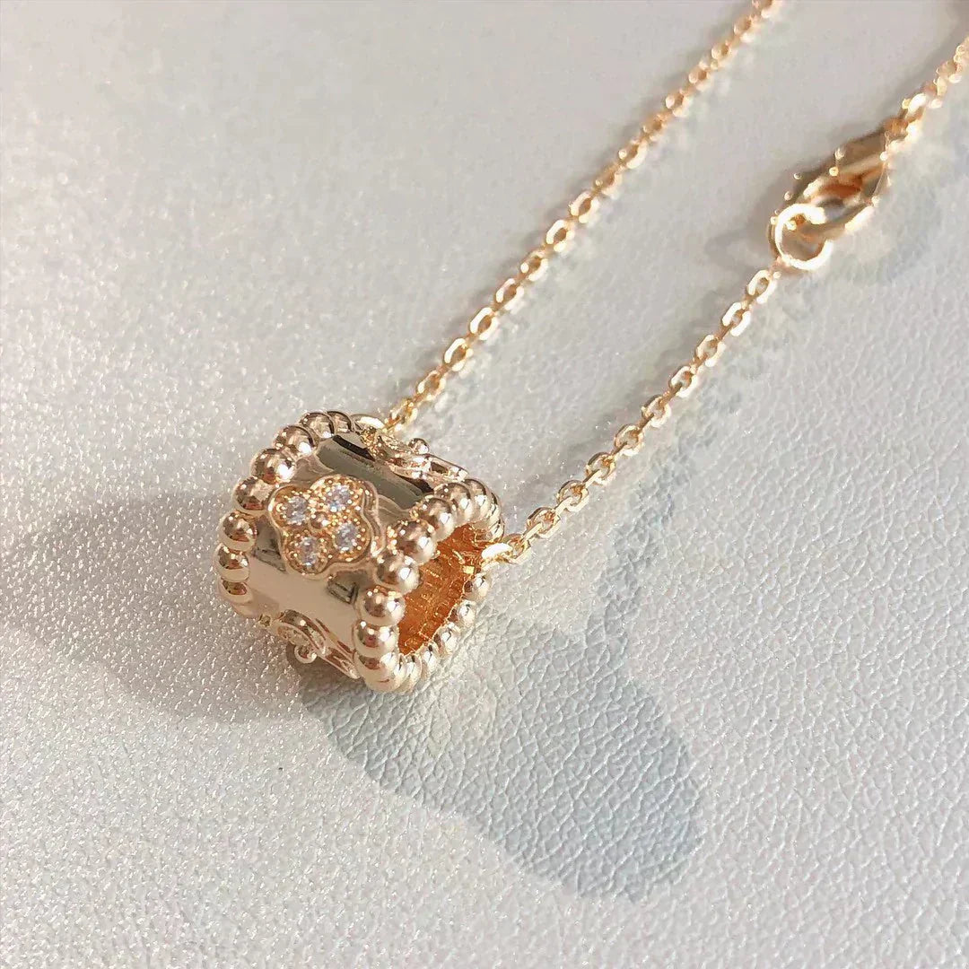 [Baslove]Perle Anhänger Halskette Gold/Roségold