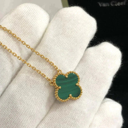 [Baslove]CLOVER 15MM MALACHIT EINZELNE BLUMENHALSKETTE