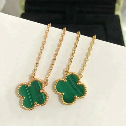 [Baslove]CLOVER 15MM MALACHIT EINZELNE BLUMENHALSKETTE