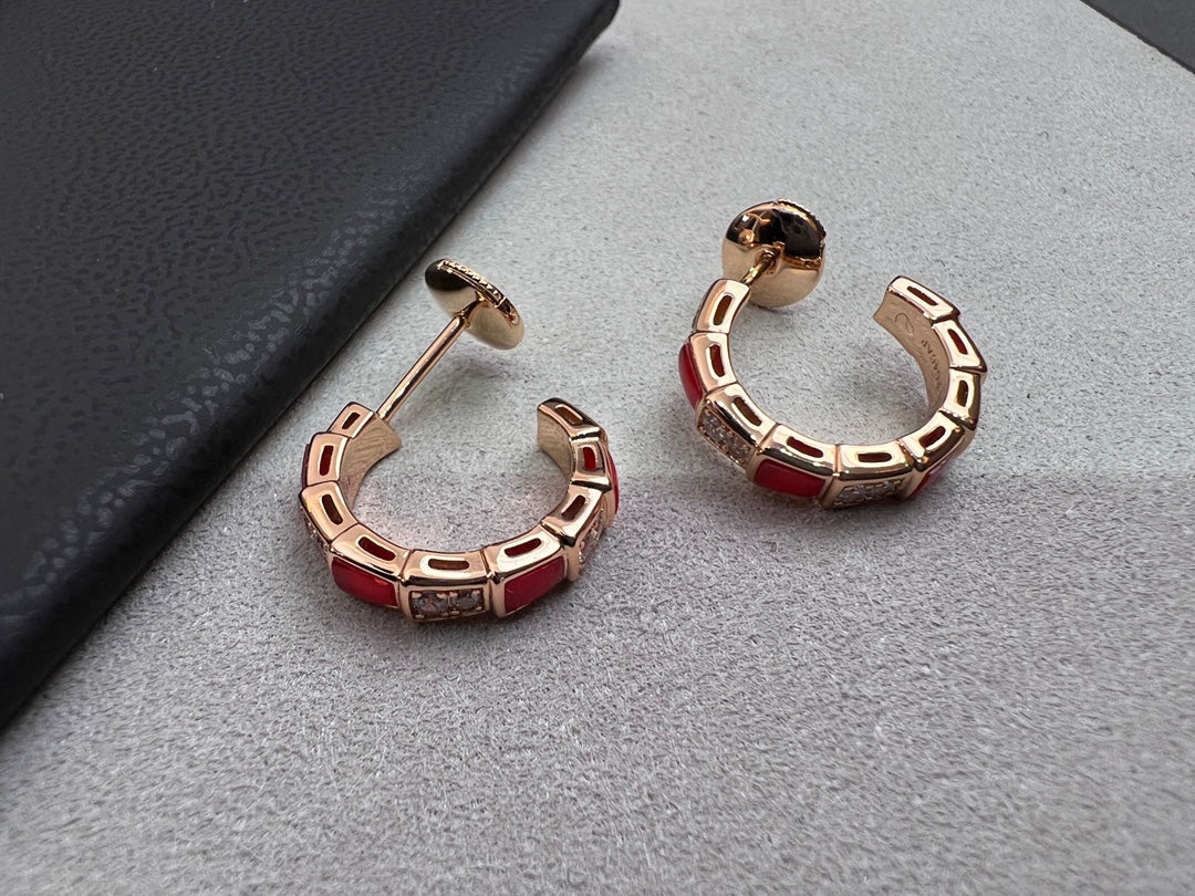 [Baslove]SERPENTI KARNEOL ROTGOLD OHRRINGE