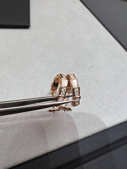 [Baslove]SERPENTI MOP ピンクゴールド イヤリング