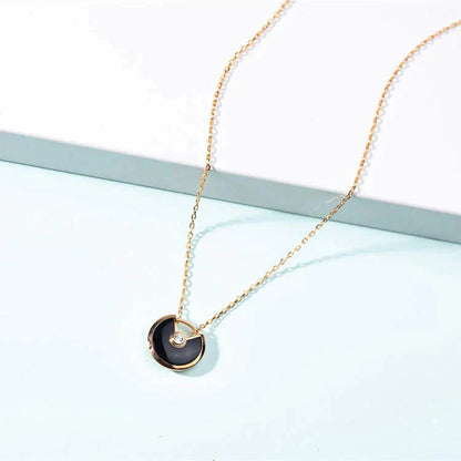 [Baslove]AMULETTE GOLD KARNEOL ONYX HALSKETTE