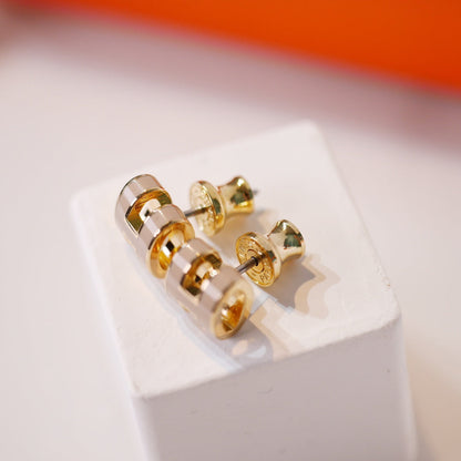 [Baslove]MINI POP H GOLD OHRRINGE GRAU