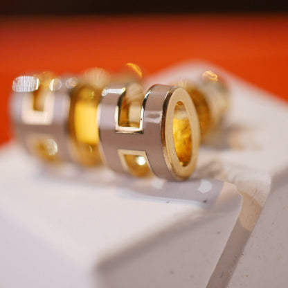 [Baslove]MINI POP H GOLD OHRRINGE GRAU