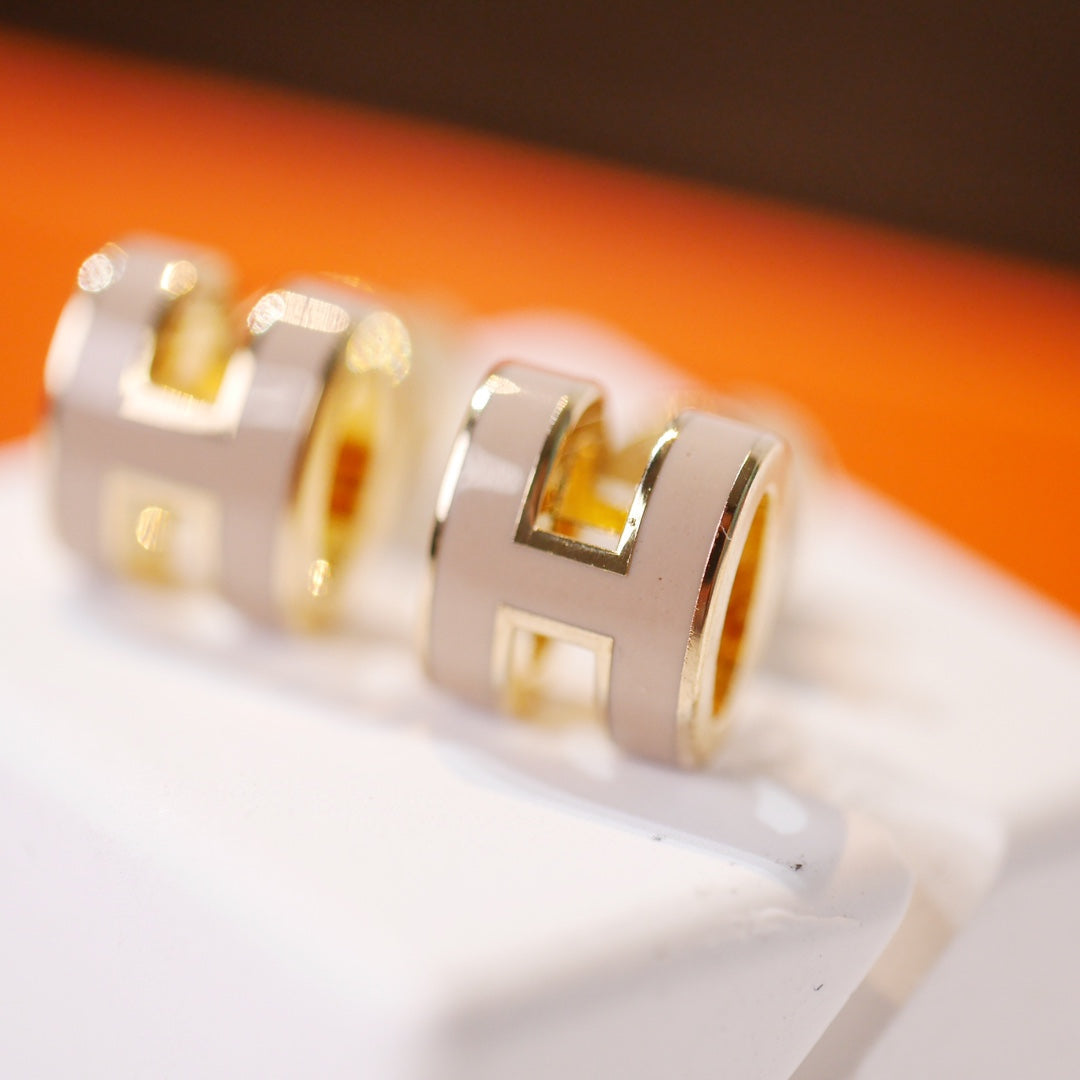 [Baslove]MINI POP H GOLD OHRRINGE GRAU