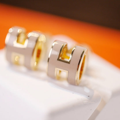 [Baslove]MINI POP H GOLD OHRRINGE GRAU