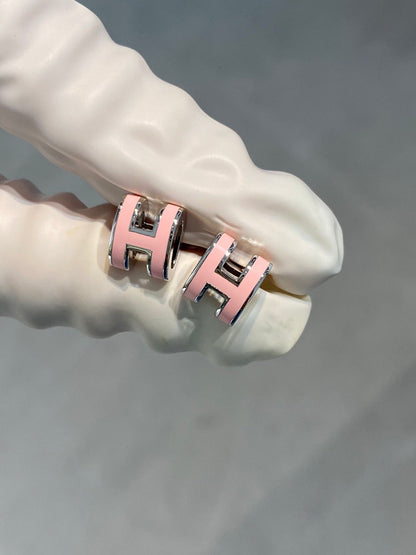 [Baslove] MINI POP H SILBER OHRRINGE ROSA