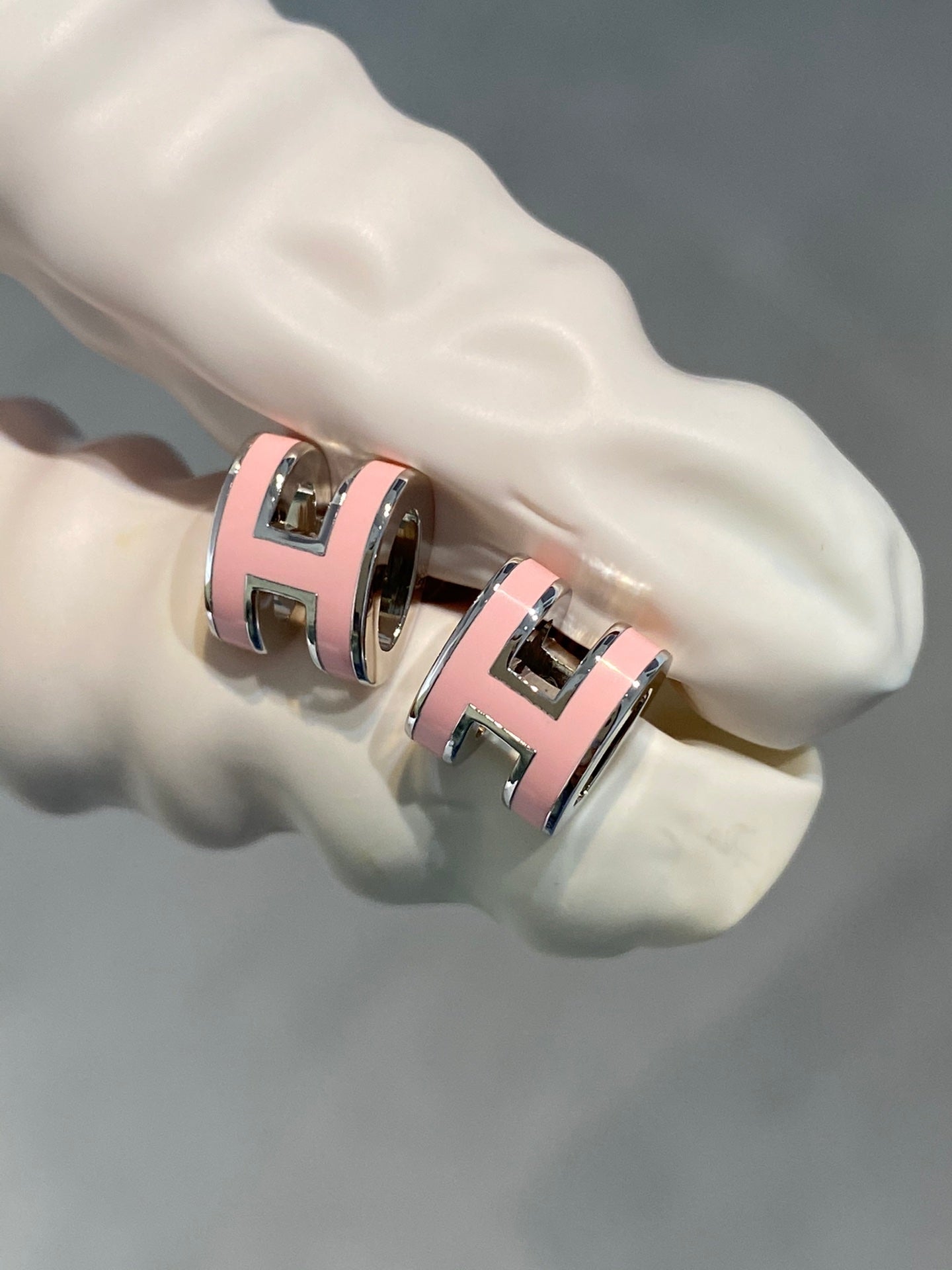 [Baslove] MINI POP H SILBER OHRRINGE ROSA