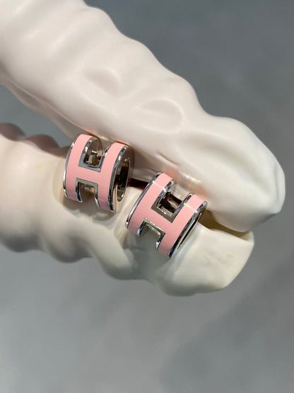 [Baslove] MINI POP H SILBER OHRRINGE ROSA