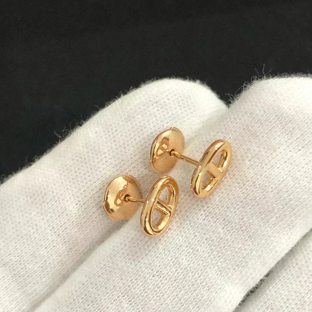 [Baslove] KETTE KLEINE OHRRINGE GOLD UND SILBER