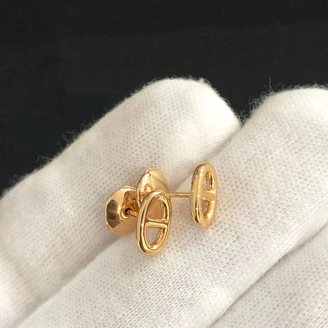 [Baslove] KETTE KLEINE OHRRINGE GOLD UND SILBER