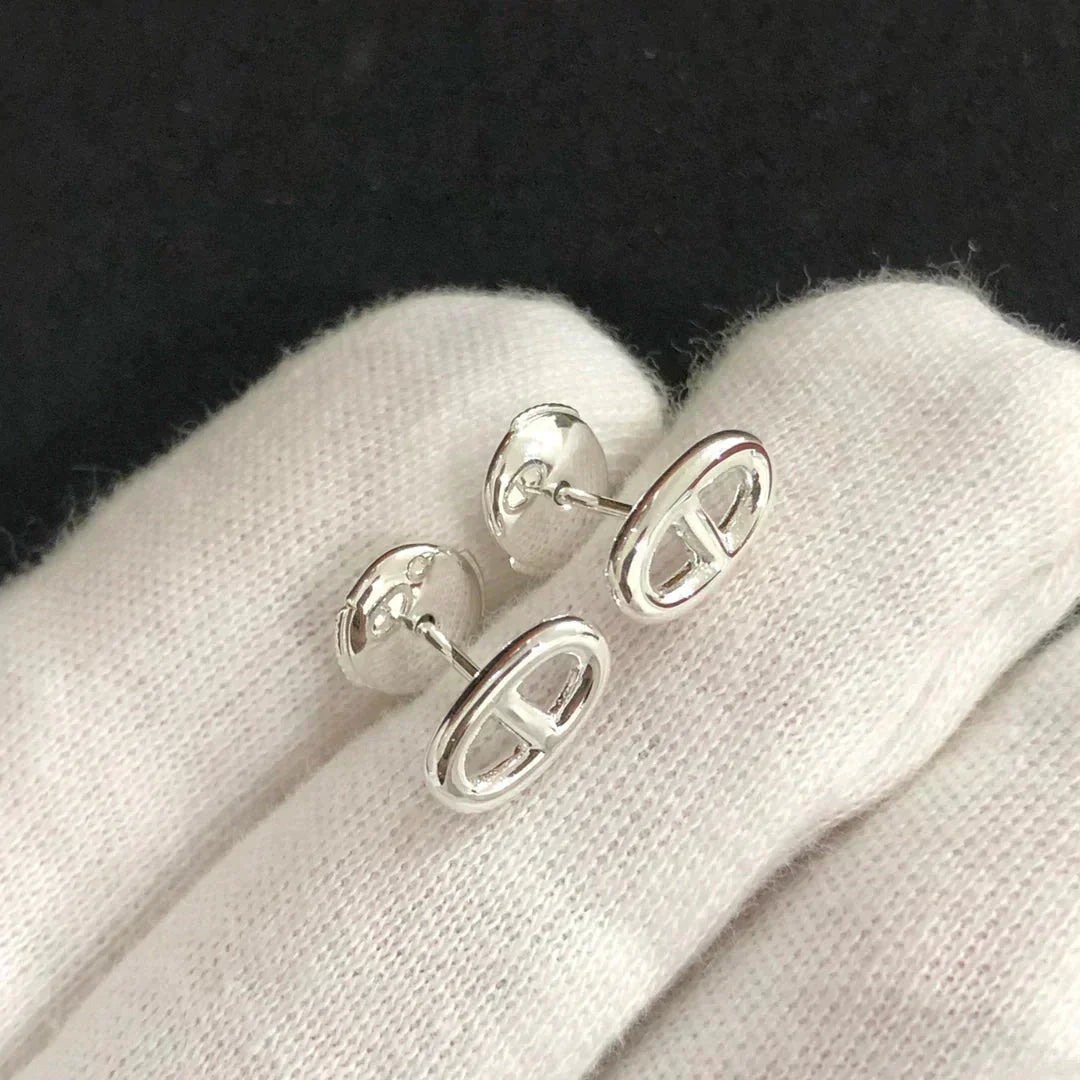 [Baslove] KETTE KLEINE OHRRINGE GOLD UND SILBER