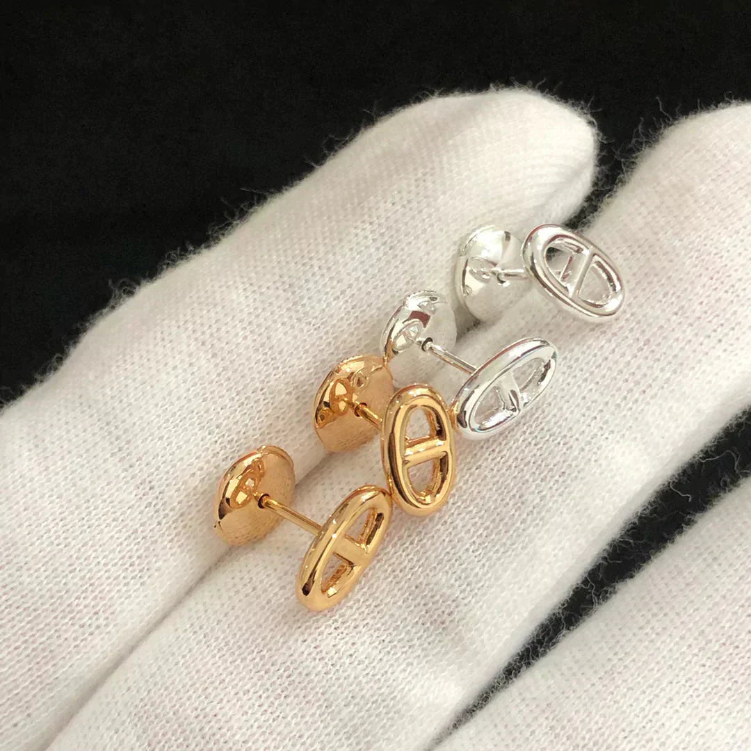 [Baslove] KETTE KLEINE OHRRINGE GOLD UND SILBER