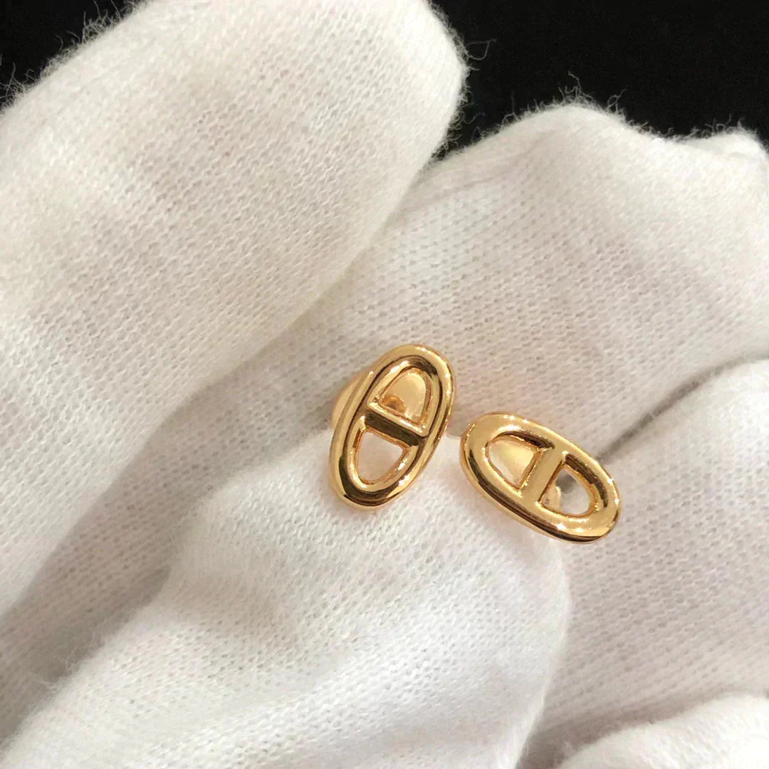 [Baslove] KETTE KLEINE OHRRINGE GOLD UND SILBER