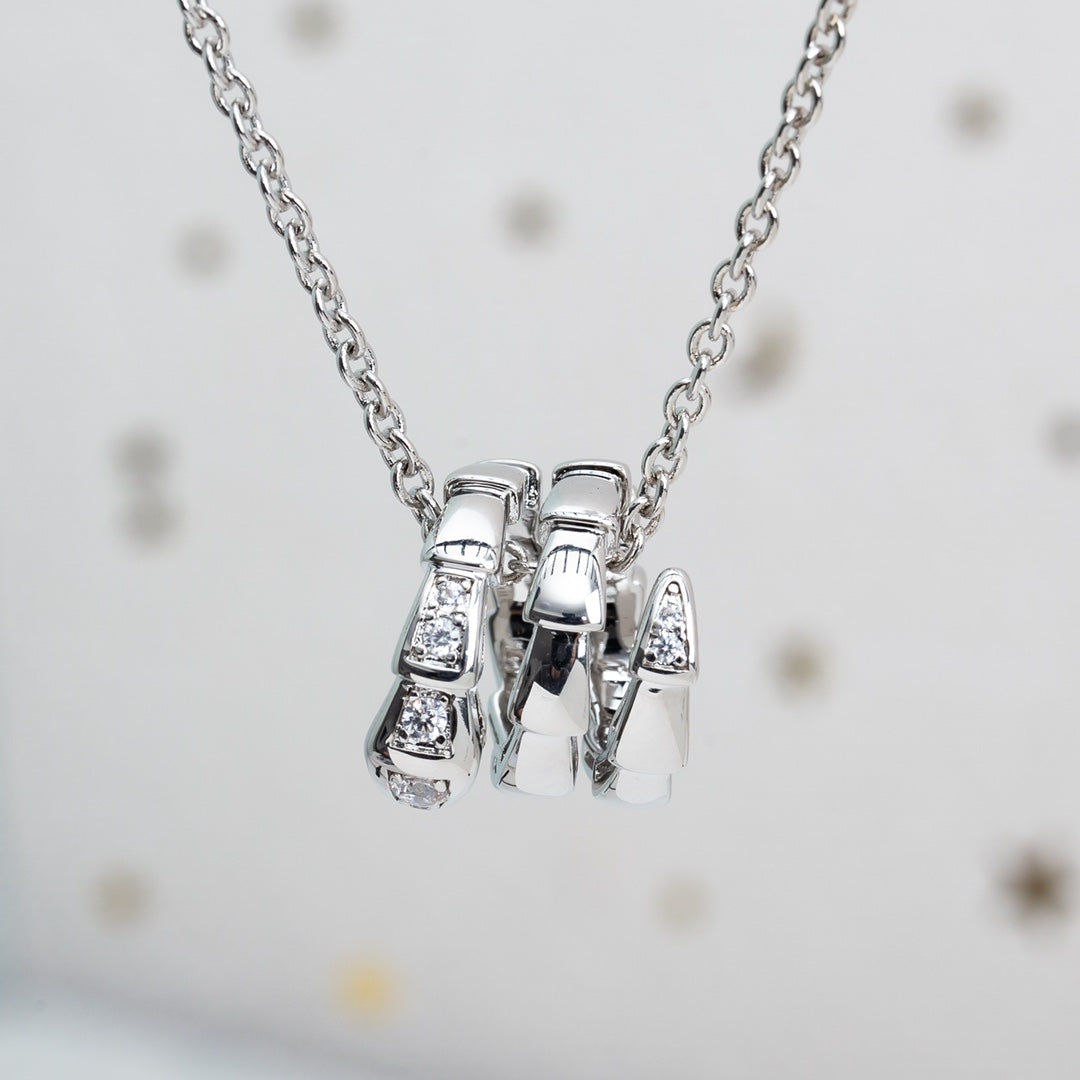 [Baslove]SERPENTI SILBER HALSKETTE DIAMANT