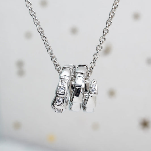 [Baslove]SERPENTI SILBER HALSKETTE DIAMANT