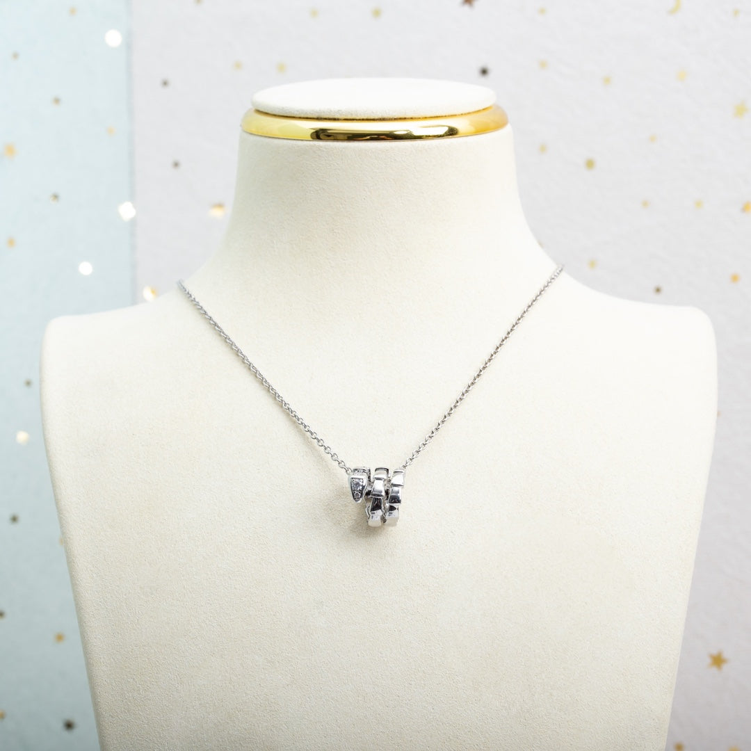 [Baslove]SERPENTI SILBER HALSKETTE DIAMANT