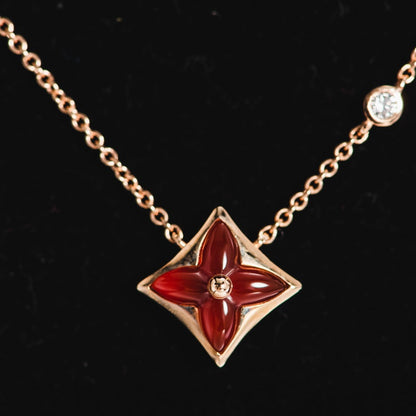 [Baslove]Stern Halskette Roségold 1 Diamant
