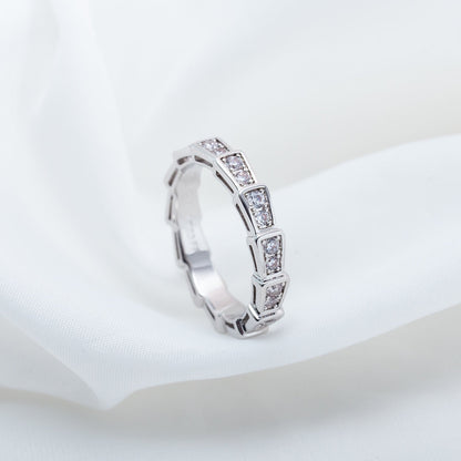 [Baslove]SERPENTI RING SILBER DIAMANT GEPAPERT 3MM