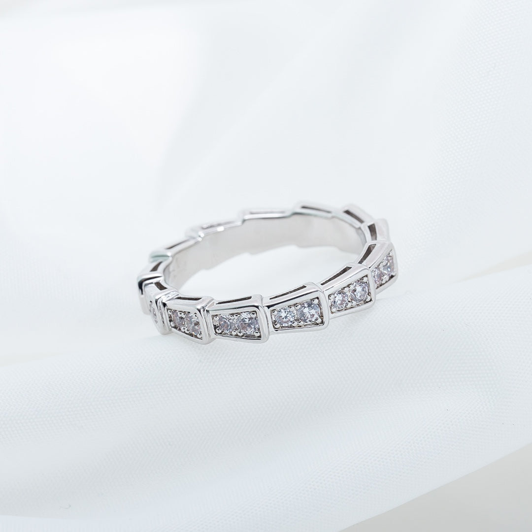 [Baslove]SERPENTI RING SILBER DIAMANT GEPAPERT 3MM