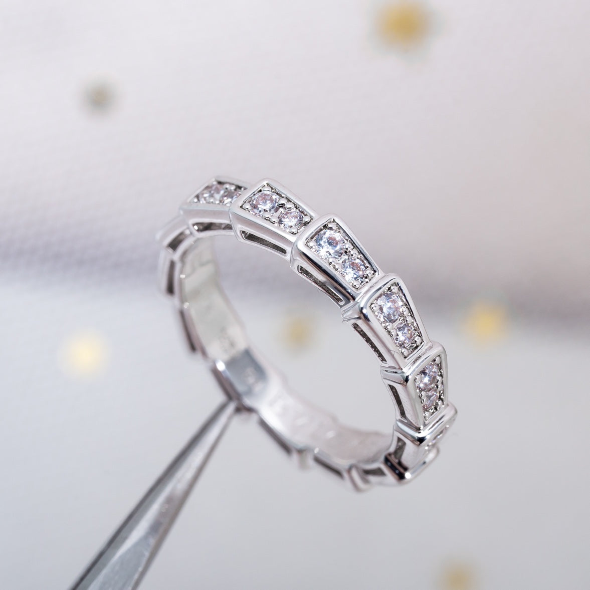 [Baslove]SERPENTI RING SILBER DIAMANT GEPAPERT 3MM
