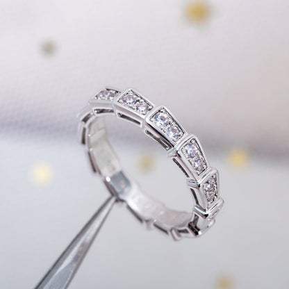 [Baslove]SERPENTI RING SILBER DIAMANT GEPAPERT 3MM