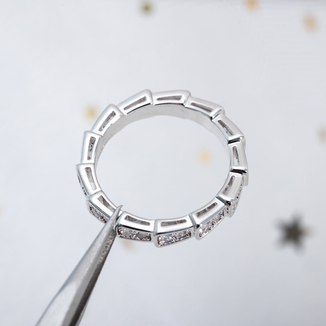 [Baslove]SERPENTI RING SILBER DIAMANT GEPAPERT 3MM
