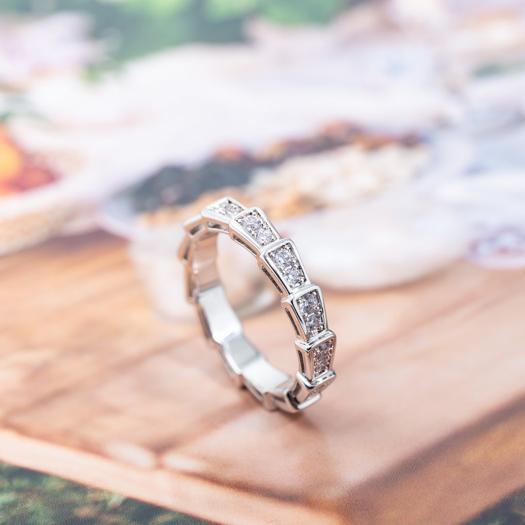 [Baslove]SERPENTI RING SILBER DIAMANT GEPAPERT 3MM