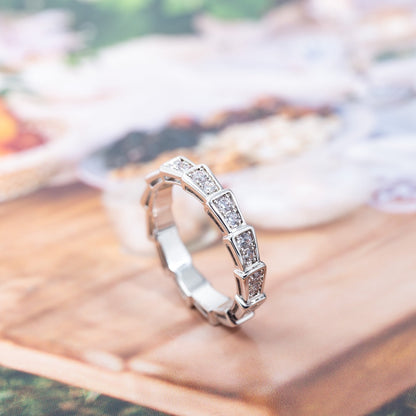 [Baslove]SERPENTI RING SILBER DIAMANT GEPAPERT 3MM