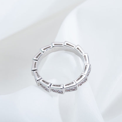 [Baslove]SERPENTI RING SILBER DIAMANT GEPAPERT 3MM