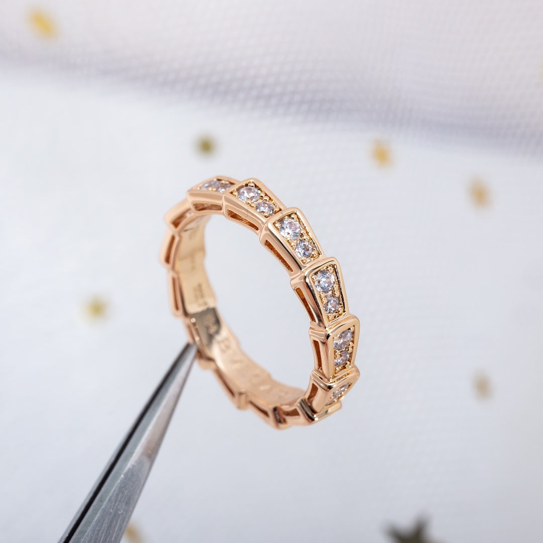 [Baslove]SERPENTI RING ROTGOLD DIAMANT GEPAPERT 3MM