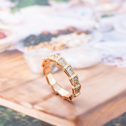 [Baslove]SERPENTI RING ROTGOLD DIAMANT GEPAPERT 3MM