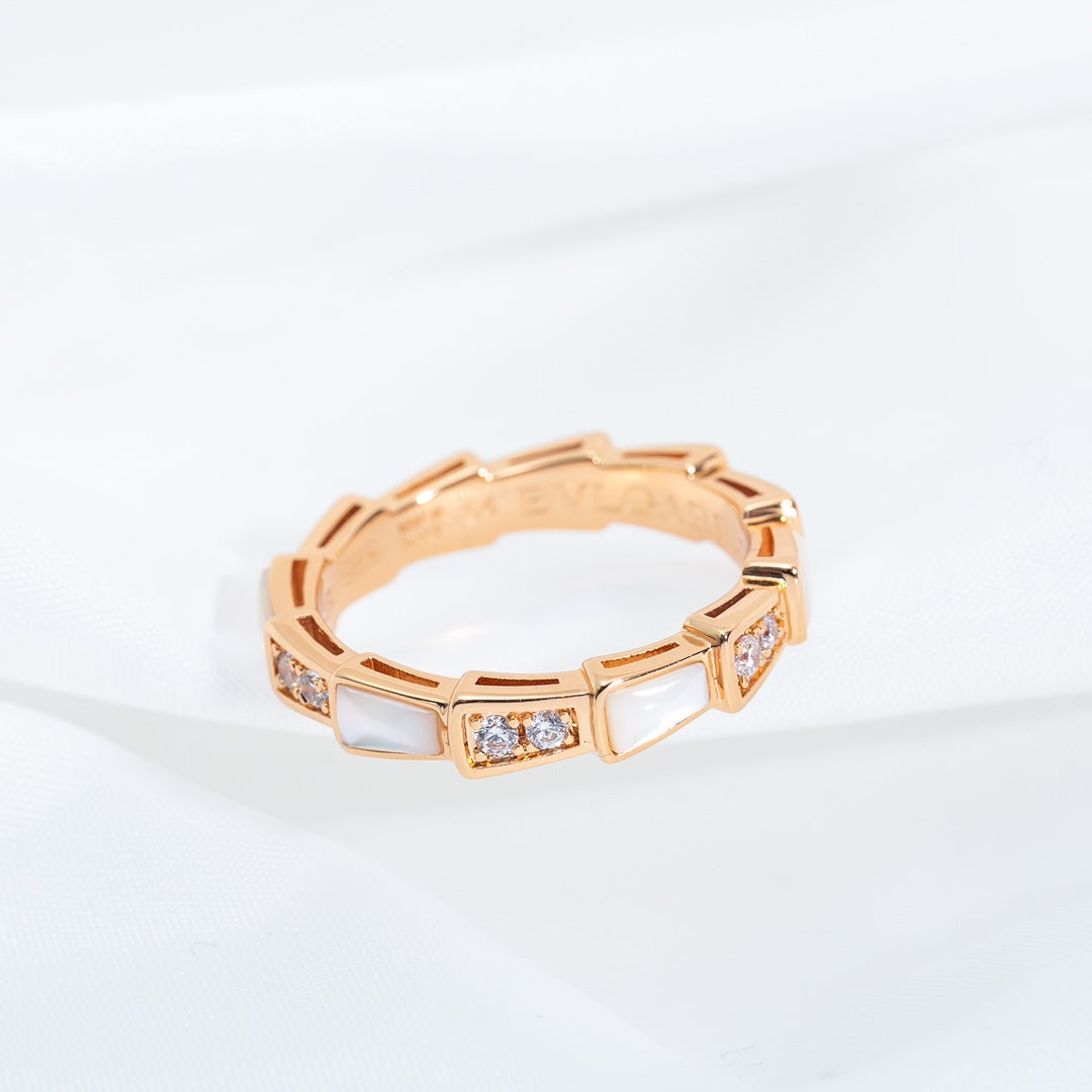 [Baslove]SERPENTI RING ROSA GOLD DIAMANT MOP 3MM