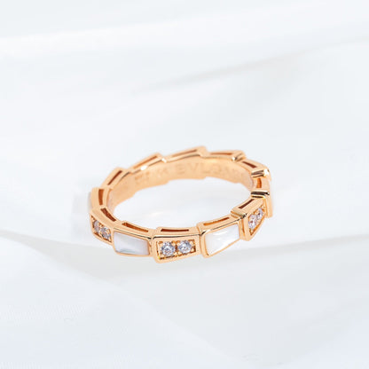 [Baslove]SERPENTI RING ROSA GOLD DIAMANT MOP 3MM