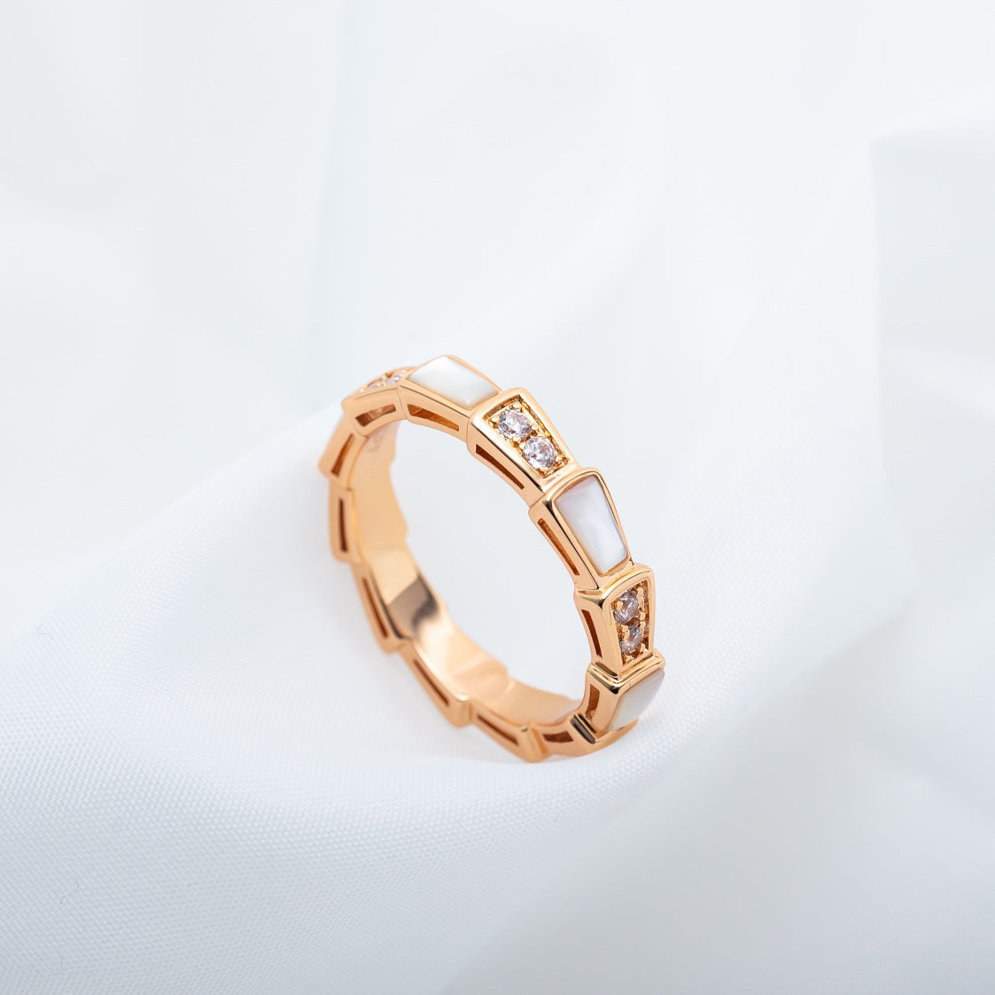 [Baslove]SERPENTI RING ROSA GOLD DIAMANT MOP 3MM