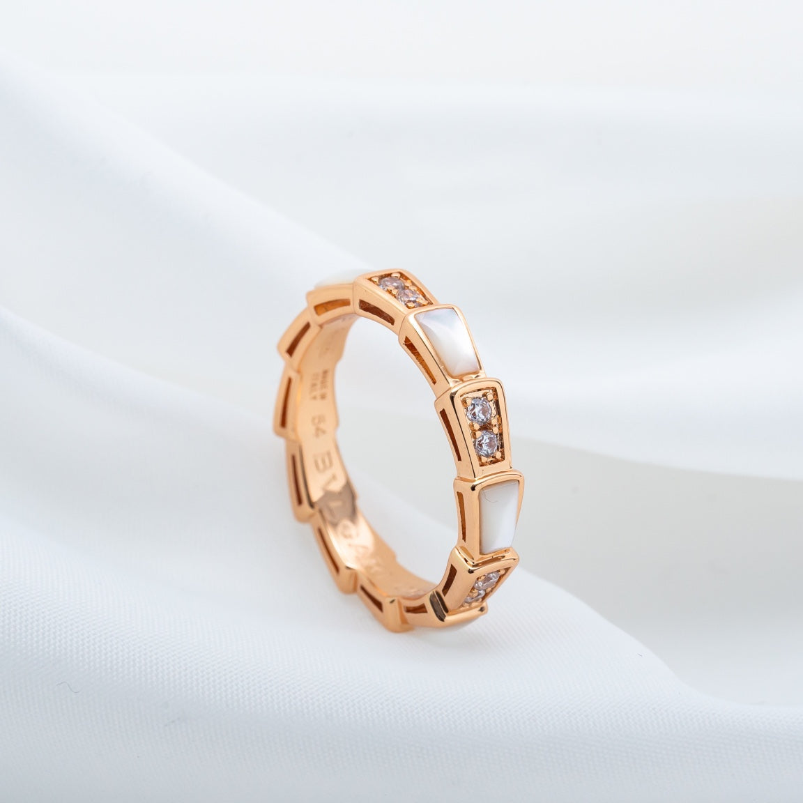 [Baslove]SERPENTI RING ROSA GOLD DIAMANT MOP 3MM