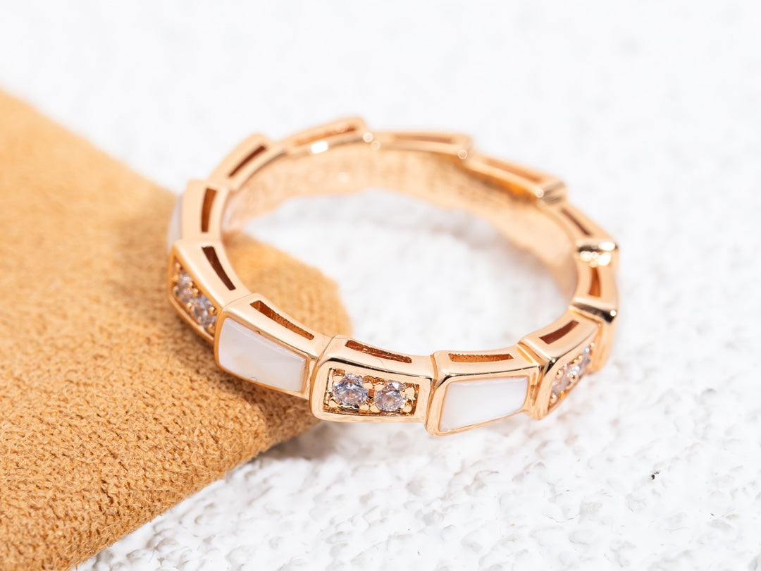 [Baslove]SERPENTI RING ROSA GOLD DIAMANT MOP 3MM