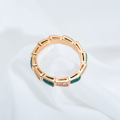 [Baslove]SERPENTI RING ROSGOLD MALACHIT DIAMANT 3MM