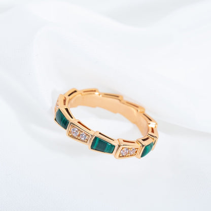 [Baslove]SERPENTI RING ROSGOLD MALACHIT DIAMANT 3MM