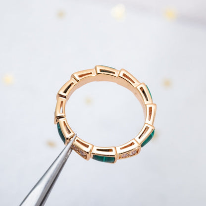 [Baslove]SERPENTI RING ROSGOLD MALACHIT DIAMANT 3MM