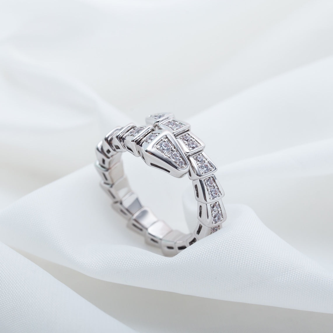 [Baslove]SERPENTI RING SILBER DIAMANT GEPAPERT 4MM