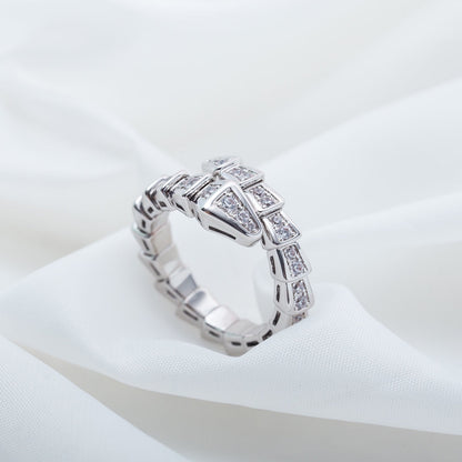 [Baslove]SERPENTI RING SILBER DIAMANT GEPAPERT 4MM
