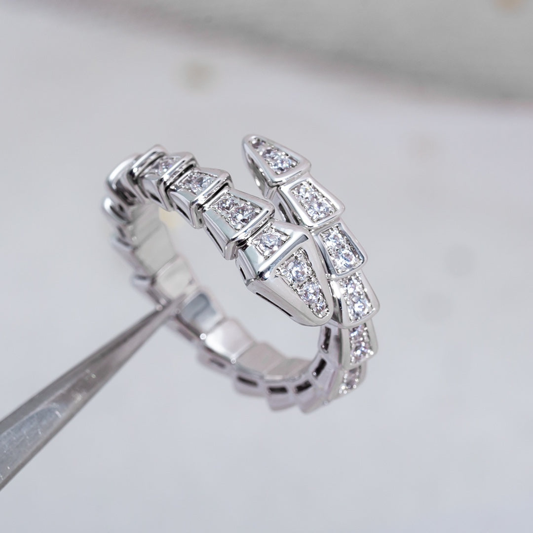 [Baslove]SERPENTI RING SILBER DIAMANT GEPAPERT 4MM