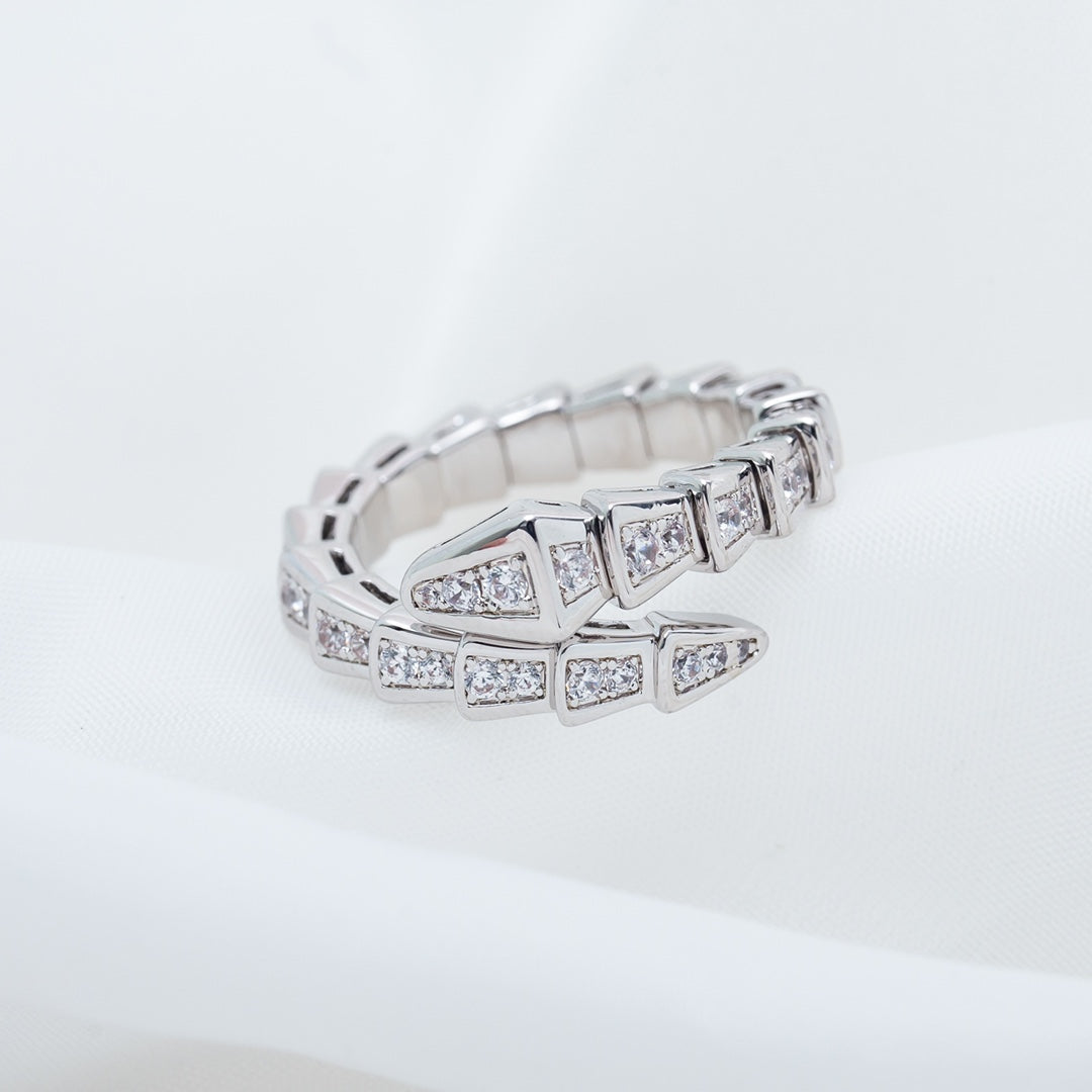 [Baslove]SERPENTI RING SILBER DIAMANT GEPAPERT 4MM