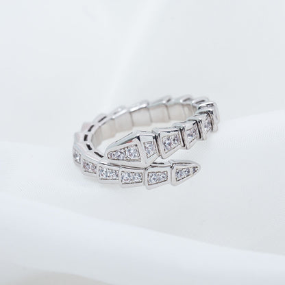 [Baslove]SERPENTI RING SILBER DIAMANT GEPAPERT 4MM