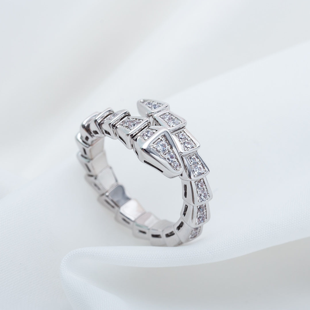 [Baslove]SERPENTI RING SILBER DIAMANT GEPAPERT 4MM