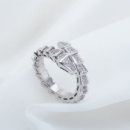 [Baslove]SERPENTI RING SILBER DIAMANT GEPAPERT 4MM