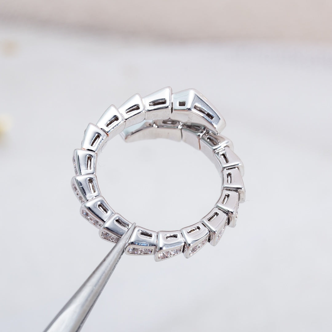 [Baslove]SERPENTI RING SILBER DIAMANT GEPAPERT 4MM