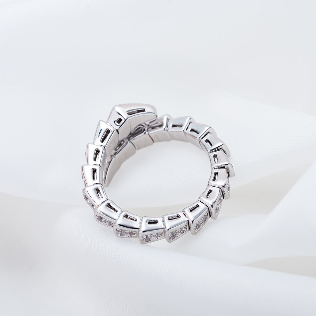 [Baslove]SERPENTI RING SILBER DIAMANT GEPAPERT 4MM